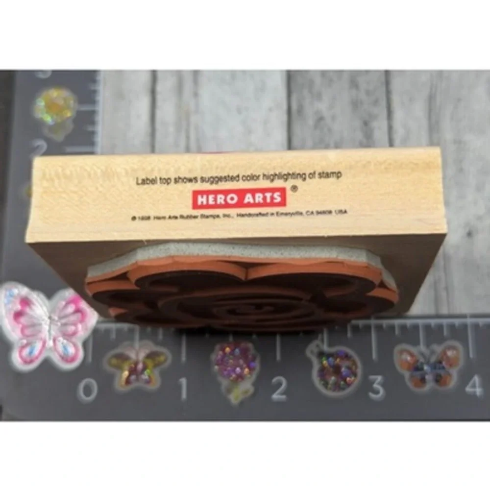 Hero Arts Rose Bloom H1461 Flower 1998 Rubber Stamp Wood #C46